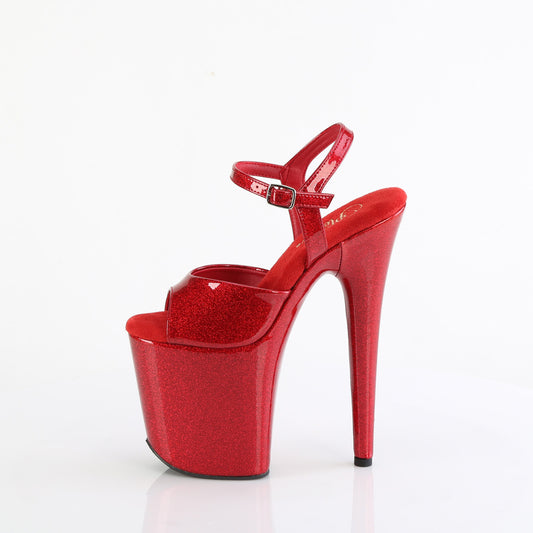 Pleaser FLAMINGO-809GP Ruby Red Glitter Patent