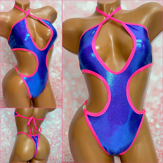 Metallic Cut Out One Piece - Multiple Colour Options