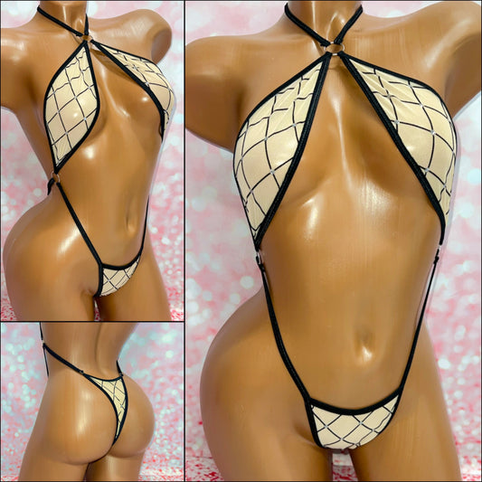 Diamond Glitter Mesh Choker Slingshot