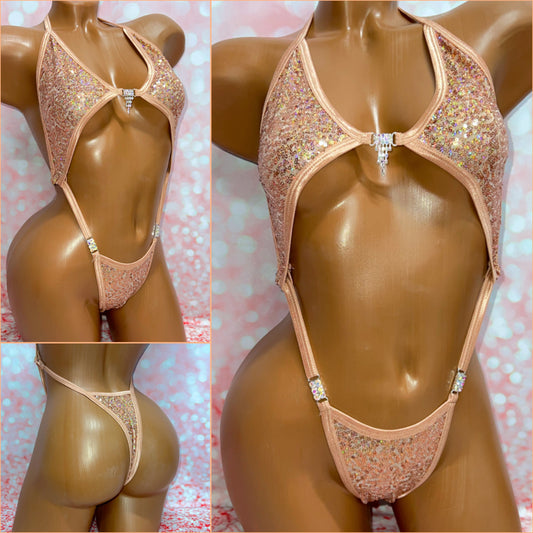 Rose Gold Sequin Peekaboob