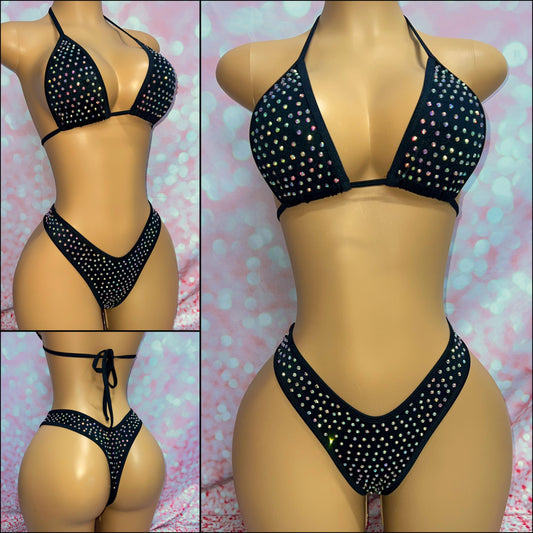Extreme Bling Cheeky Bikini Black