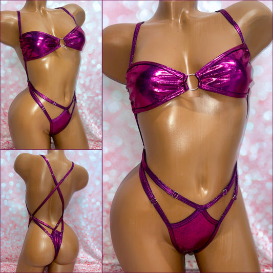Metallic Boysenberry Strappy X-Tina