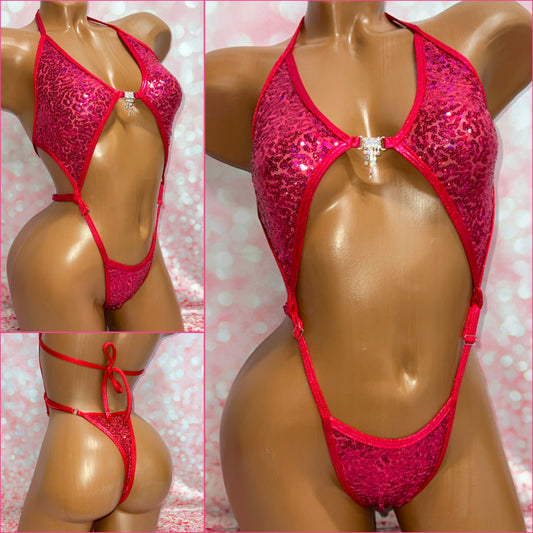 Cherry Sequin Diamond Slingshot