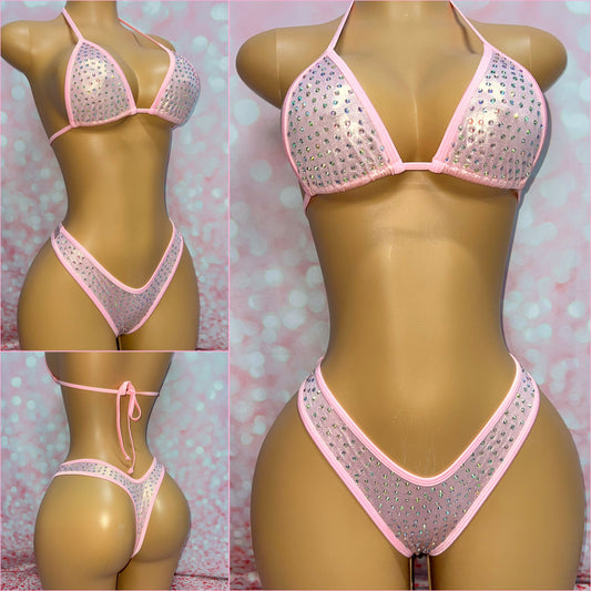 Extreme Bling Cheeky Bikini Baby Pink