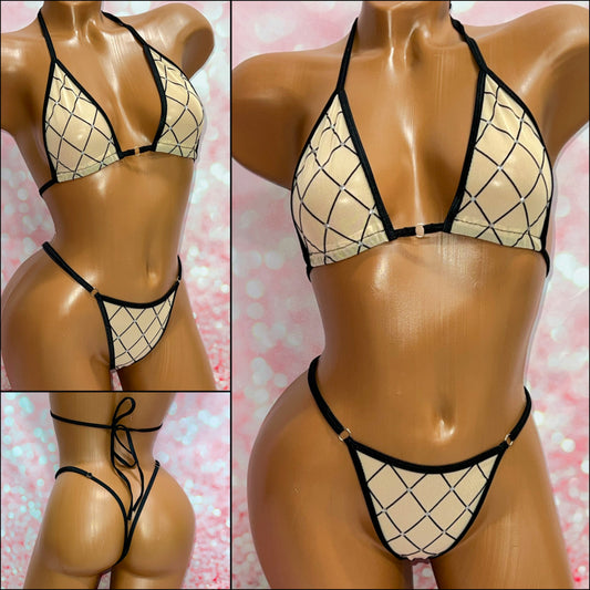 Diamond Glitter Mesh Bikini - Multiple Colour Options