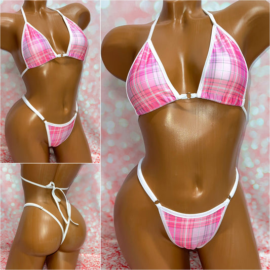 Pink Tartan Bikini