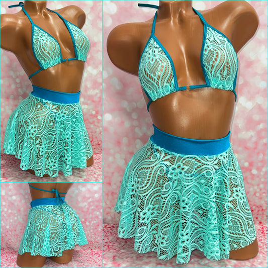 Bikini & Circle Skirt 3 Piece Set - Multiple fabric options