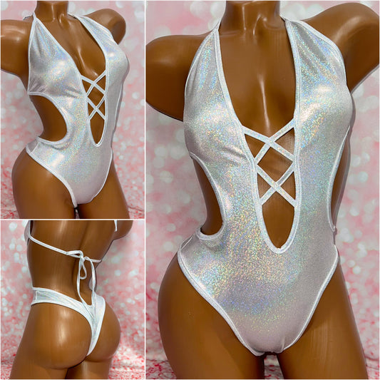 Silver X Front One Piece