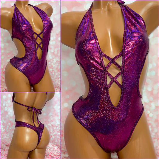 Purple X Front One Piece