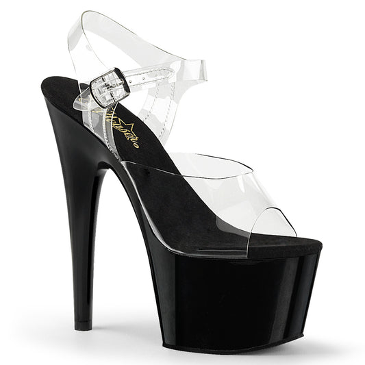 Pleaser ADORE 708 Clear/Black Platform Sandal