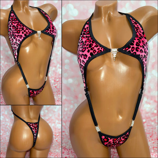 Pink Velvet Leopard Peekaboob