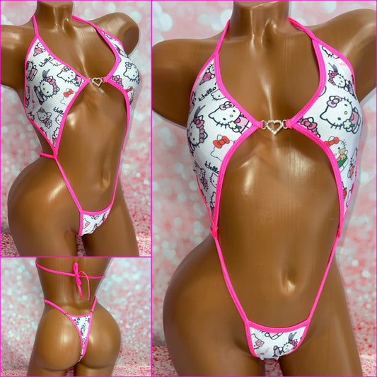 Kitty Print Diamond Slingshot