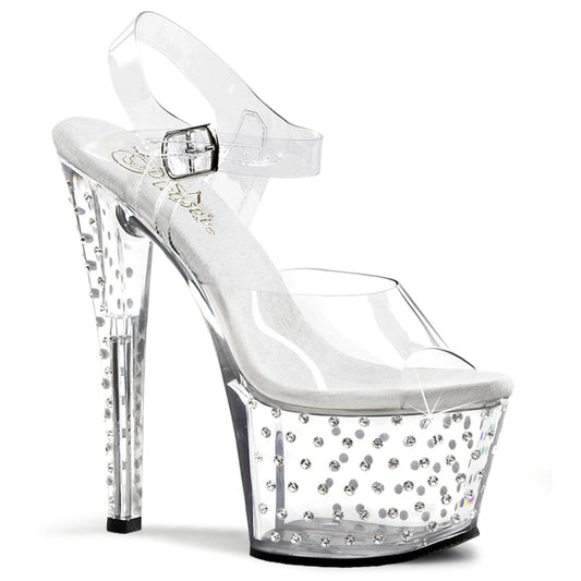STARDUST-708 Clear/Clear Platform Sandal