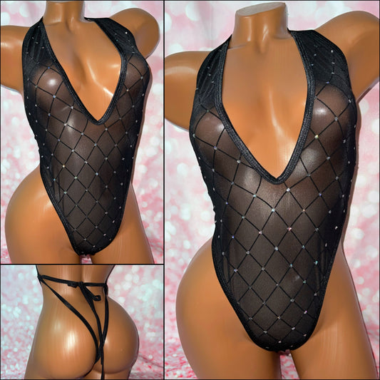 Diamond Glitter Mesh One Piece