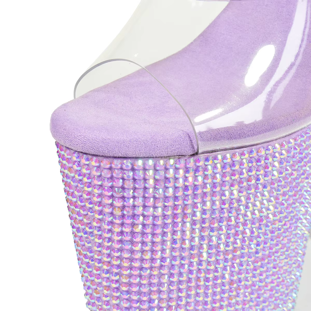 Lilac Dream Rhinestone Heels 8 Inch