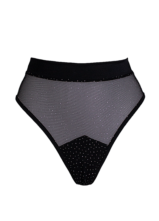 Black Sparkle Mesh Bottom