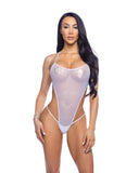 White Fishnet Mesh One Piece