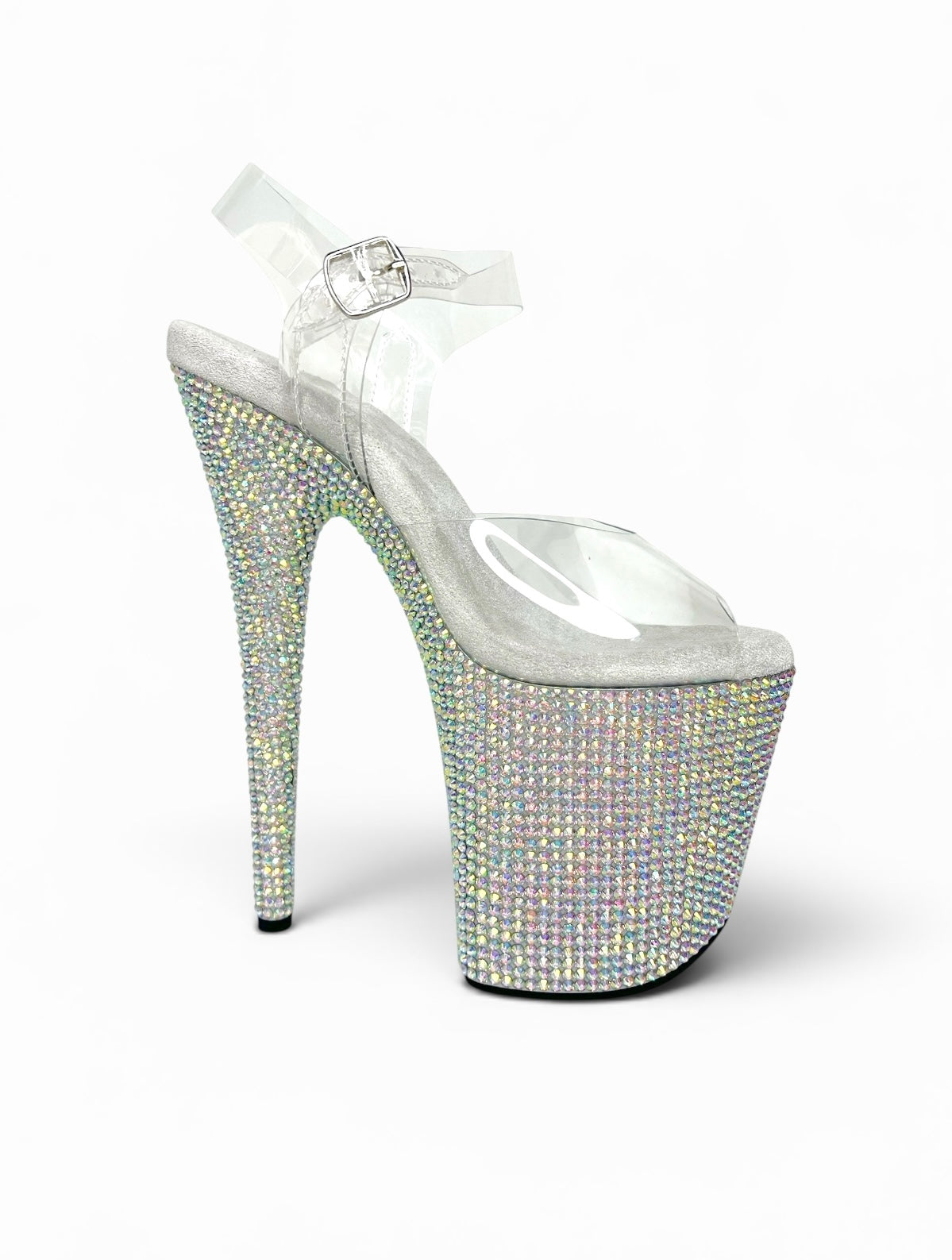 Aurora Angel AB Rhinestone Heels TPU 8 Inch