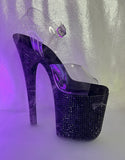 Midnight Rhinestone Heels Black 8 Inch