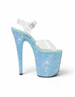 Ice Queen Rhinestone Heels Blue 8 Inch