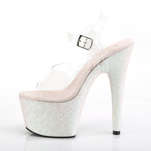 Load image into Gallery viewer, Pleaser ADORE-708HMG Clear/Opal Multi Glitter Platform Sandal