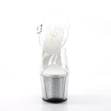 Load image into Gallery viewer, Pleaser ADORE-708SRS Clear/Silver SRS Platform Sandal