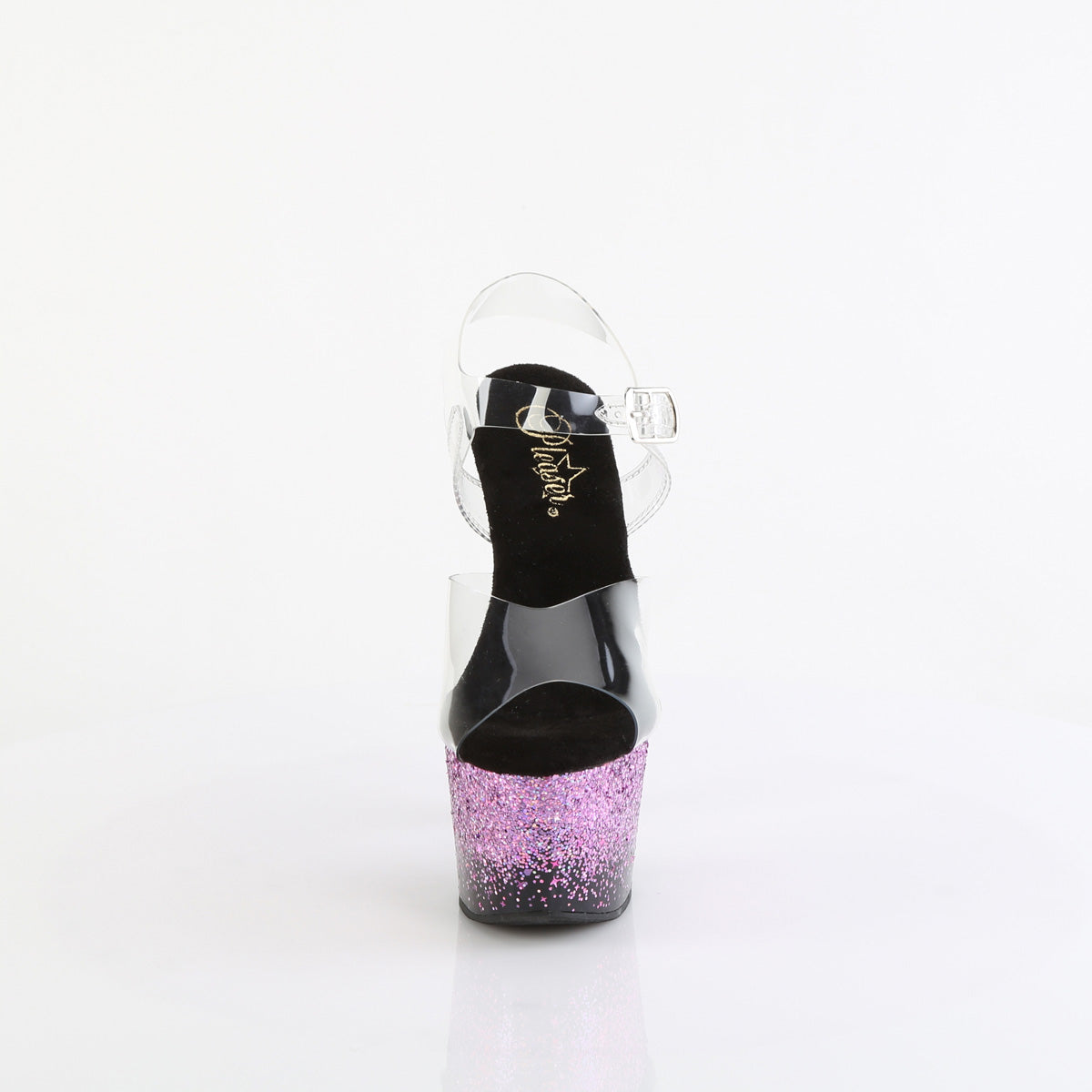 Pleaser ADORE-708SS Clear/Purple Glitter Heels