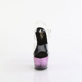 Pleaser ADORE-708SS Clear/Purple Glitter Heels