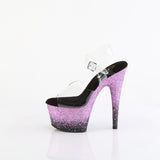 Pleaser ADORE-708SS Clear/Purple Glitter Heels