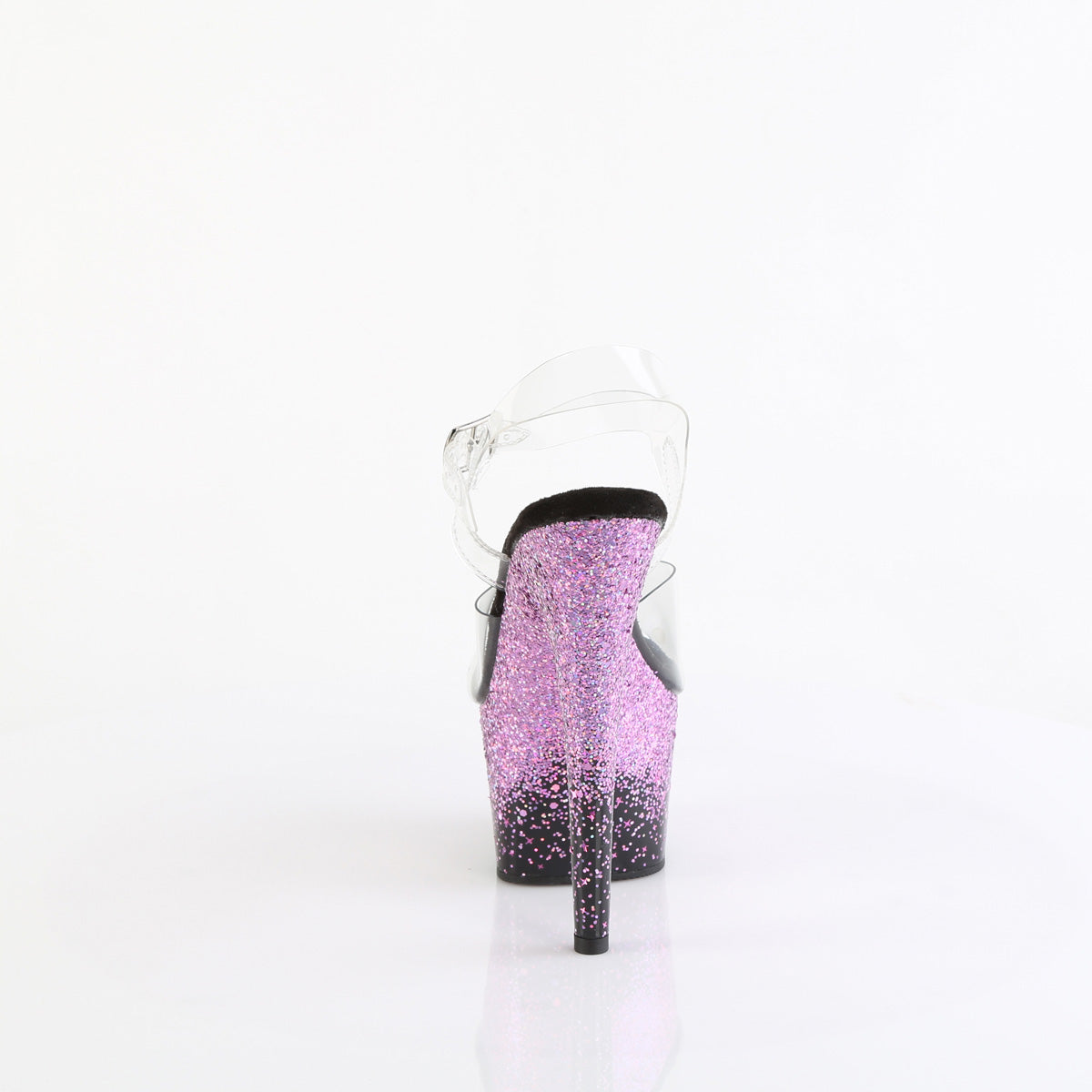 Pleaser ADORE-708SS Clear/Purple Glitter Heels