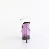 Pleaser ADORE-708SS Clear/Purple Glitter Heels