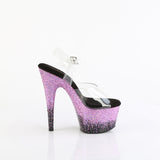 Pleaser ADORE-708SS Clear/Purple Glitter Heels