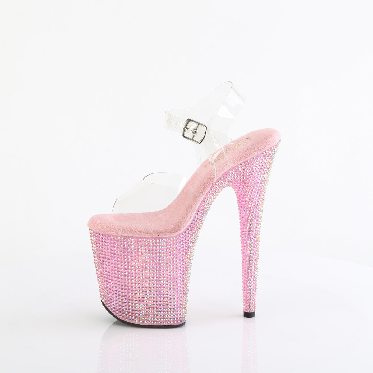 Pleaser BEJEWELED-808RRS 8 Inch Pink Rhinestone