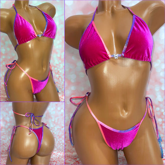 Fuchsia Velvet Bikini