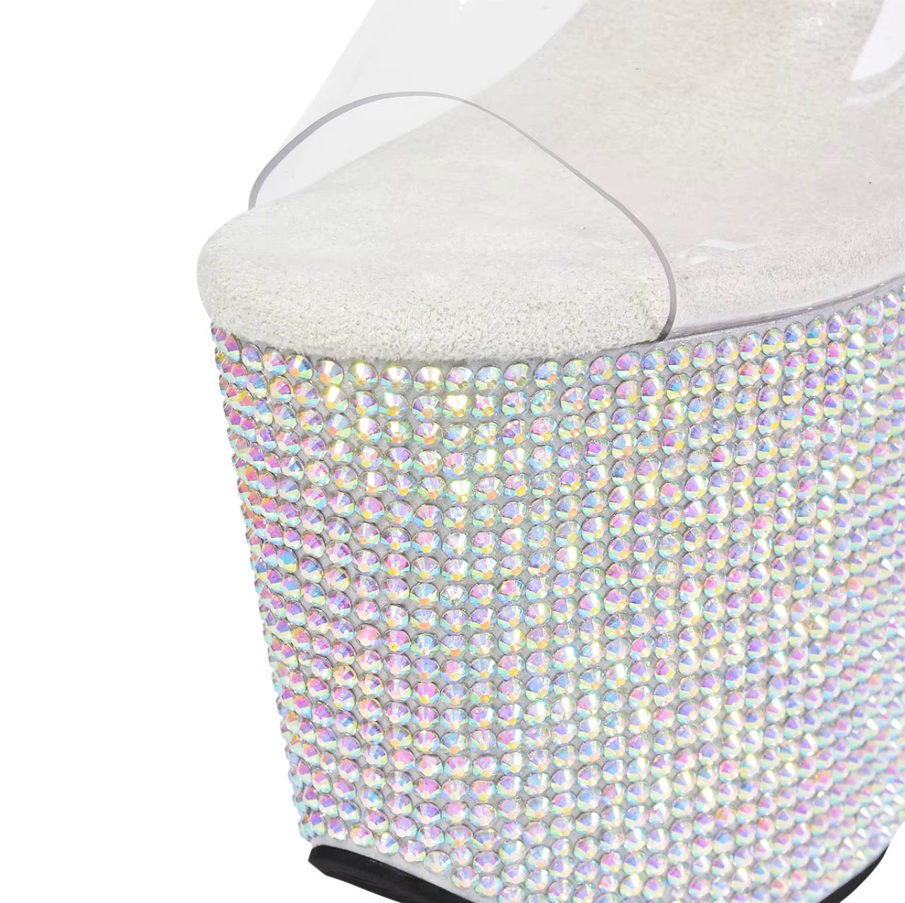 Diamond Dream Rhinestone Heels Black 8 Inch