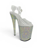 Aurora Angel AB Rhinestone Heels TPU 8 Inch