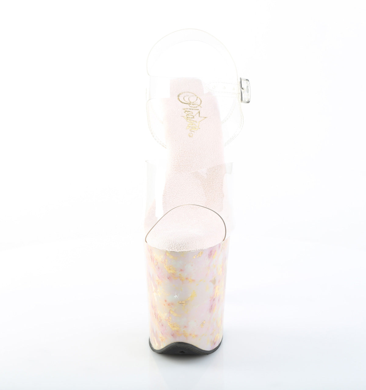 Pleaser FLAMINGO-808MB Clr/Blush-Gold Marble