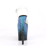 Pleaser FLAMINGO-808RSS Clear/Blue Glitter Heels