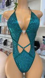 Sequin Strap Front Bodysuit
