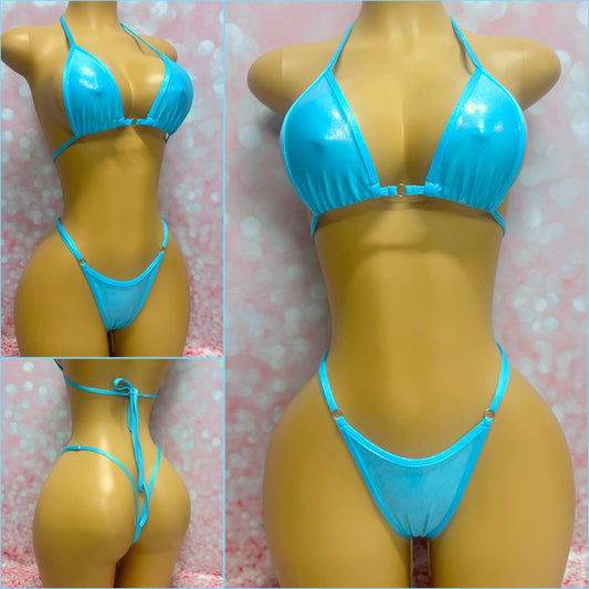 Metallic Capri Blue Bikini