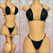 Black Glitter Damask Velvet Bikini