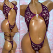 Aubergine Sequin Lace Diamond Slingshot