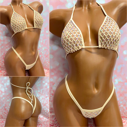 Diamond Mesh Bling Bikini Nude