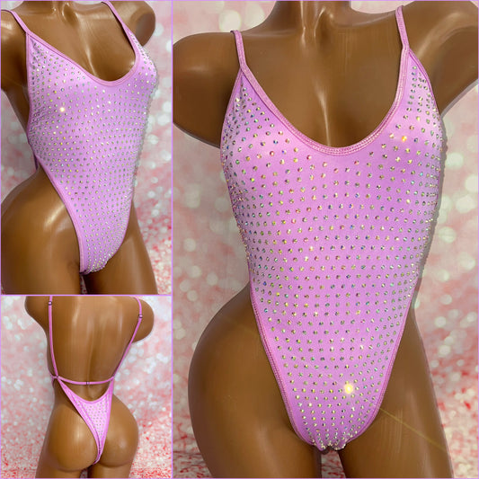 Extreme Rhinestone One Piece Purple