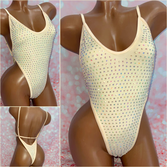 Extreme Rhinestone One Piece Nude