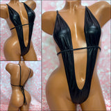 Black Wet Look Micro One Piece