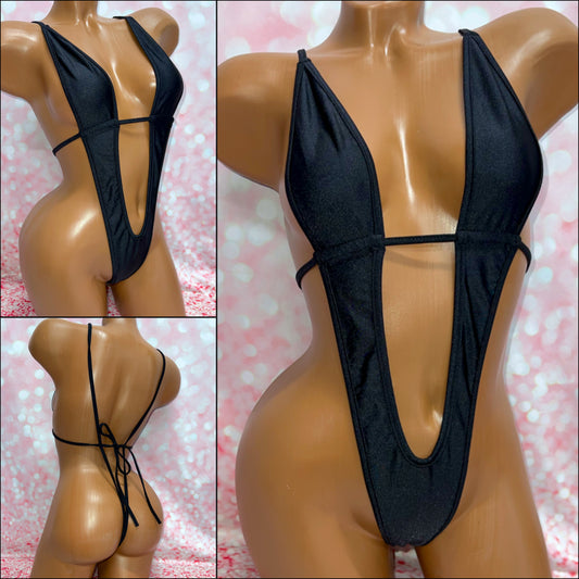 Black Spandex Micro One Piece