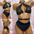Diamond Glitter Mesh High Waist Set Black