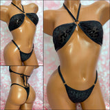 Black Leopard Strapless Bikini