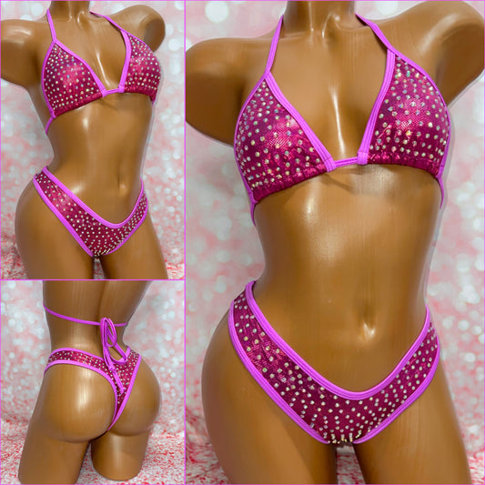 Extreme Bling Cheeky Bikini Purple
